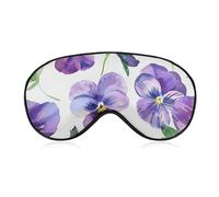 Purple Pansy Flower Comfortable Sleep Eye Mask Soft Covers for Sleeping with Adjustable Strap