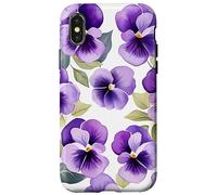 Purple pansy pattern Case for iPhone X/XS
