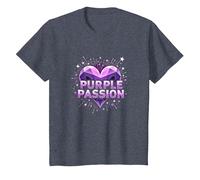 Purple Passion: Boys' Stellar Heart Adventure T-Shirt, Kids, Heather Blue, 3 Years