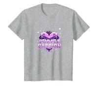 Purple Passion: Boys' Stellar Heart Adventure T-Shirt, Kids, Heather Grey, 2 Years