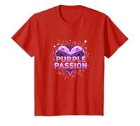 Purple Passion: Boys' Stellar Heart Adventure T-Shirt, Kids, Red, 4 Years