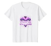Purple Passion: Boys' Stellar Heart Adventure T-Shirt, Kids, White, 6 Years