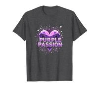 Purple Passion: Boys' Stellar Heart Adventure T-Shirt, Men, Dark Heather Grey, M
