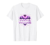 Purple Passion: Boys' Stellar Heart Adventure T-Shirt, Men, White, L