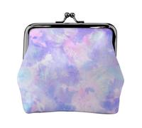 Purple Pastel Tie Dye, PU Leather Coin Purse, Small Wallets, Change Pouch with Kiss Lock Clasp Buckle, Change Purse