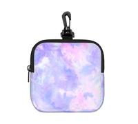 Purple Pastel Tie Dye, Square Zipper Storage Bag, Neoprene Coin Purse, Small Wallets, Change Pouch, Change Purse