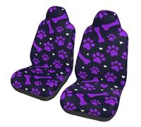 Purple Paws Seat Covers Car Front Set Of 2 Easy Clean Car Seat Protector Easy To Install Auto Seats Cover For Four Seasons Trucks Vehicles