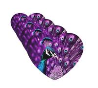 Purple Peacock Car Air Fresheners Cards 4 Pcs Hanging Fragrance Scented Cards Long-Lasting Car Aromatherapy Tablets for Wardrobe Bathroom Car Interior Mirror Pendant Gifts