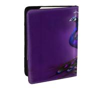 Purple Peacock Pattern Print Passport Holder Cover Wallet Passport Cover, Passport Wallet Case for Cards and Documents