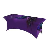 Purple Peacock pattern Print Professional stylish Rectangular Table Cover Clean Tablecloth Easy Installation