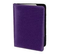 Purple Peacock Pattern Print Stylish 5.5in Lightweight Passport Travel Document Wallet Case For Men And Women, Black, One Size