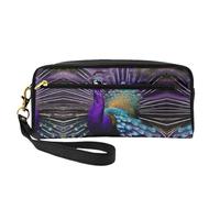 Purple Peacock Small Cosmetic Bag,Portable Cute Travel Makeup Bag for Women Makeup Brush Organizer Pouch