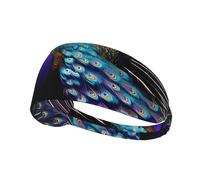 Purple Peacock Sports Headband For Men Women Tennis Sweat Band For Workout Sports Headbands Elastic For Running