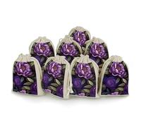 Purple Peony Floral Gift Bags Personalized Small Drawstring Bags Pouch