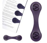 Purple Personalized Magnetic Leather Bookmarks with Initial, 26 Letters Custom Bookmark Clip, Double-Sided Magnet Book Markers, Gifts for Reading Women Book Lovers Kids, Book Accessories (Letter A)