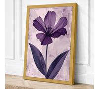 Purple Petals Botanical Canvas Wall Art Print 36x24 Inch (91 x 61 cm)