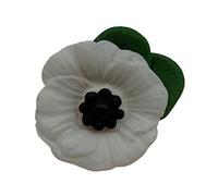 Purple Petals Jewellery Box White Poppy for Peace Flower Brooch/Lapel Pin - Gift Boxed