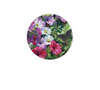 Purple Petunias Coasters Set of 4 Butterfly Absorbent Diatomite Coasters Quick Dry Cup Mat for Drinks Round Mugs Pad for Table Bar Home Decor