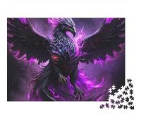 Purple Phoenix Dragon 1000 Piece Puzzles Colorful Black Phoenix Decoration Puzzle Educational Game for Men And Women Challenging Jigsaw Jigsaw Puzzles for Adults 70x50cm/1000pcs