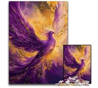 Purple Phoenix Rising Adult Jigsaw Puzzles 1000 Pieces Wooden Jigsaw Perfect for Birthday ChristmasHalloween Gifts 1000 PCS(75x50cm)