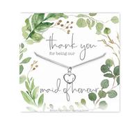 Purple Piglet Gifts Maid Of Honour Thank You Gift - Sterling Silver Open Heart Pendant - Genuine Silver Boxed Jewellery - Versatile Unique & Thoughtful Gift For Wedding Party
