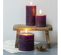 Purple Pillar Candle, 1x Rustic Coloured Amethyst Purple Chunky Coloured Candle, Single Dark Purple Candle, Rustic Lighting, Tall Coloured Pillar Candle (7 x 13cm) Sold Individually