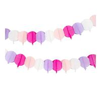 Purple & Pink Balloons Birthday Bunting Party Decorations for Kids, Adults, Girls | 3D Colourful Paper Garlands, Pack of 3, 3m length - Made by Talking Tables