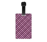 Purple Pink Black Tartan Pattern Stylish Luggage Tags