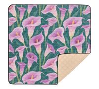 Purple-Pink Calla Lily Soft Foam Baby Gym & Activity Mat for Floor Water Resistant Infant Play Activity Mat for Babies Infants Toddlers, 50'' x 50''