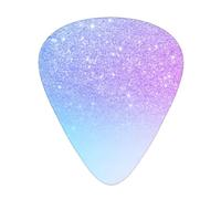 Purple Pink Glitter Ombre Blue Gradient,12 Pcs Guitar Pick,3 Different Thickness Plectrums for Acoustic Guitar Bass Ukulele (0.46mm 0.96mm 0.71mm)