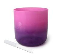 Purple Pink Gradient Crystal Singing Bowl Set for Yoga Meditation Sound Healing 6 Inch A Note Chakra Bowl with Striker & O ring (432HZ)