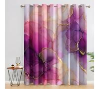 Purple Pink Marble Blackout Curtains, 72 Drop, Abstract Printed Curtains for Living Room, Bedroom, Eyelet Drapes for Window Home Decor, 46x72 Inch 2 Panels P1D1-56