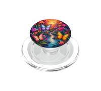 Purple Pink Orange Butterfly Tulip Lily Sunset Garden PopSockets PopGrip for MagSafe