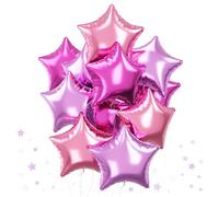 Purple Pink Star Foil Balloons, 12 Pcs Lavender Light Pink Pentagram Aluminum Foil Balloon, 18 Inch Stars Shape Helium Balloons for Girls Women Princess Birthday Wedding Baby Shower Party Decorations