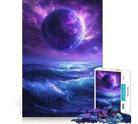 Purple Planet And Ocean 1000 Pieces Jigsaw Puzzles for Adults Smart Toy Home Activity Accurate Cut Wall Art Decor (50x75cm)