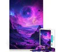 Purple Planet Cosmos 1000 Piece Jigsaw Puzzles for Teenagers Jigsaw Memory Lift Light Relax Image Assembly (38x26cm)