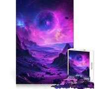 Purple Planet Cosmos 1000 Piece Jigsaw Puzzles for Teenagers Jigsaw Memory Lift Light Relax Image Assembly (38x26cm)