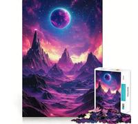 Purple Planet Landscape Jigsaw Puzzles for Adults 1000 Pieces Fine Logic Toy Casual Relax Neat Edge Fine Art Piece (38x26cm)