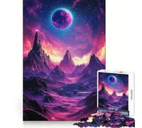 Purple Planet Landscape Jigsaw Puzzles for Adults 1000 Pieces Fine Logic Toy Casual Relax Neat Edge Fine Art Piece (38x26cm)