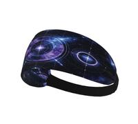 Purple Planet Space Elastic Printed Sweat Wicking Headband For Men Women