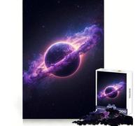 Purple Planet with Rings in Space Hard Jigsaw Puzzle for Adults 1000 Pieces Boost Memory Soothing Play Premium Cut Perfect Present (38x26cm)