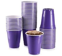 Purple Plastic Cups, [50 Pack] 16 Oz Party Cup Disposable Cup Big Birthday Party Cups