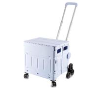 Purple Plastic Folding Craft/Sewing & Hobby Trolley with Stair Climbing Wheels