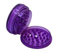 Purple Plastic Herb Grinder 60mm - 3-Part Magnetic Shark Teeth with Airtight Smell-Proof Stash Storage