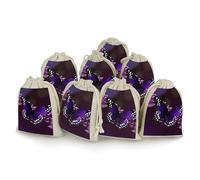 Purple Plum Butterfly Bunches Pocket Cotton And Hemp with Drawstring 8 Pieces Reusable Gift Bags Jewelry Pouch for Wedding DIY Craft Party (4.9 X 6.7 Inch)