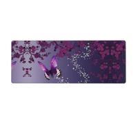 Purple plum butterfly Mouse Pad 12x31.5in Large Desk Mat for Gaming & Work