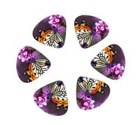 Purple plum butterfly Print Guitar and Ukulele Picks For Music Lovers 12 PCS Mixed Gauges(0.46/0.71/0.96mm)