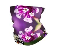 Purple Plum Butterfly Print Headband Neck Gaiter Head Wrap Headwear