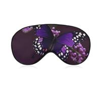 Purple Plum Butterfly Sleep Mask for Women Men Side Sleeper Eye Cover with Adjustable Strap Soft Breathable Blackout Mask Slip-Free Deep Sleeping Travel Essentials