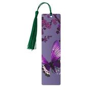 Purple Plum Butterfly Wooden Bookmark Perfect Decoration for Bookmarks Lovers Students Reading Book Club